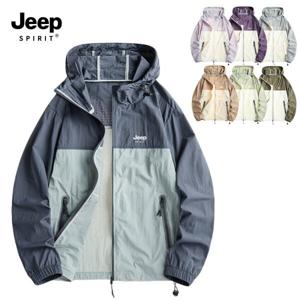 지프 JEEP SPIRIT 정품 남녀공용 바람막이 자켓 아노락 후드자켓 UV차단99% 쿨링바람막이 HRJK-T93