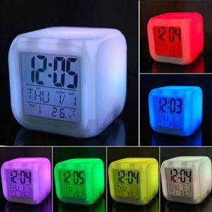 컬러변환 미니 무소음 LED 탁상시계 책상 디지털 알람 날짜 온도계 ODM-CLOCK08