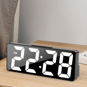 미러 LED 탁상시계 무소음 디지털 날짜 온도 알람시계 ODM-CLOCK10