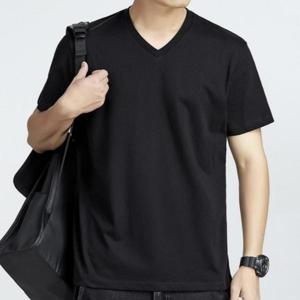 남자 빅사이즈 티셔츠 V넥 무지 면 반팔티 시원시원한 사계절 /여름 반팔 베이직 티셔츠