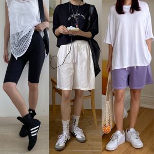여성 여름 반바지 데일리룩 3부 4부 5부 밴딩팬츠 면바지 레깅스