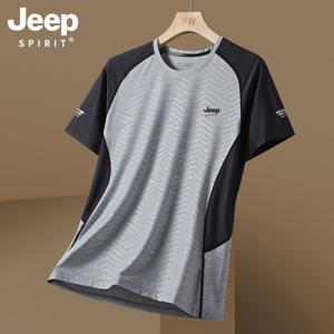 JEEP 남성용 머슬핏 쿨링 반팔 티셔츠 여름 스포츠 피트니스 속건성 상의