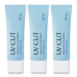에네스티 유브이 컷 마일드 선스크린(SPF50+) 순한 선크림 50ml 3개 신제품 출시기념 여행용 10mL 증정