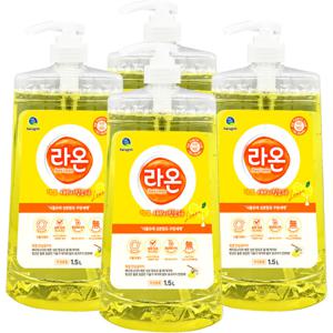 하루그린 라온 주방세제 레몬 1.5L 4개 식물유래성분함유 1종주방세제