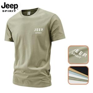 JEEP SPIRIT 여름 남성 라운드넥 코튼 베이직 반팔티
