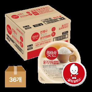 햇반 백미 윤기가득쌀밥 210g 36개