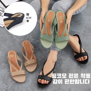 인언서 샌들 여외화 핫 신상 여름 패션 스타일링 핫픽스 시크 슬립온 웨지 비치화
