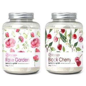 올레비엔 바스 마사지 솔트  로즈가든 500g+블랙체리 500g
