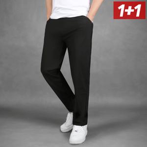 1+1 남자 여름 쿨 트레이닝 바지 아이스 조거 일자 팬츠 입자마자 시원한 냉감팬츠 1+1