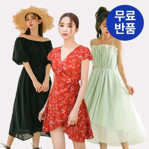 비치웨어 커버업 여름 원피스 드레스 허니문 롱 미니