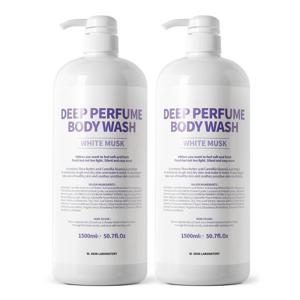 (1500ml 2개입) W.피부연구소 딥 퍼퓸 대용량 바디워시 화이트머스크향
