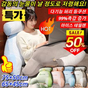 다기능 허리 등쿠션 아이스 테릴렌 다기능 허리 등쿠션 탈부착 침대 허리 받침