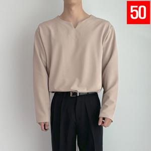 남자 브이넥 긴팔티셔츠 50종 남성 유넥 V넥 U넥 헨리넥 가을 겨울 봄 기모 오버핏
