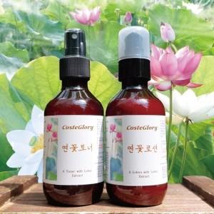 연꽃 토너와 로션 세트 160g 청소년 성인 중학생 지성 피부 트러블 진정 기초 화장품 남성 여성