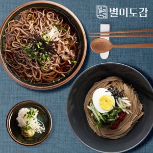 별미도감 반반메밀국수 5인분세트 메밀소바3/메밀막국수2 (면1kg+메밀소스3개+비빔장2개)