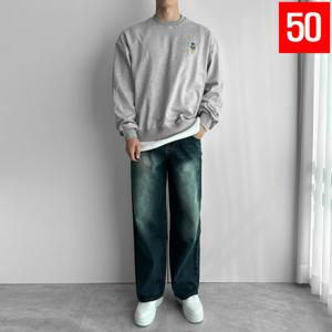 남자 세미 와이드 통 청바지 50종 데님 연청 흑청 생지 밴딩 스판 팬츠 봄 가을 빅사이즈 36 38