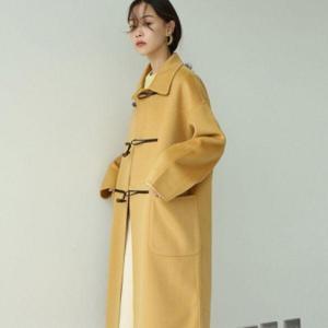 여성 코트/여성 여자 겨울 맥 a라인 하프 코트 오버핏 더플 모직 반코트