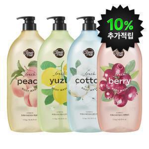 (10%캐시적립)샤워메이트 프레시 바디워시 3종 1.2kg  x3개