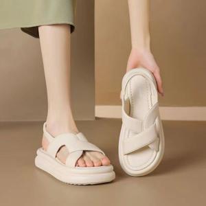 여성 여름 부드러운 밑창 샌들 통굽 샌들 4cm 편안한 플랫폼 패션 샌들