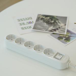 국산 KC KS인증 블루 LED 일반형 과부하차단 통합스위치 멀티탭 5구 1.5m 2.5m 4.5m (250V 16A)