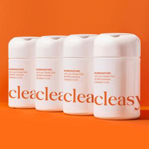 퓨어네이처 Cleasy 클리지 세정살균 청소용물티슈 180매입 5통 99% 살균 항균 저자극 세정티슈 청소티슈