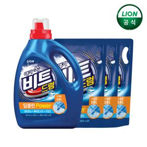 비트 딥클린파워 대용량 액체 세탁세제 드럼 3L 용기 x 1개 + 2L리필 x 3개