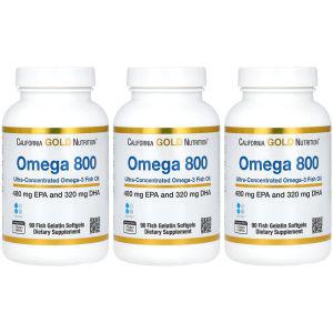 (아이허브) 3개X 오메가3 800 피쉬오일 EPA/DHA 80% 90정 해외직구