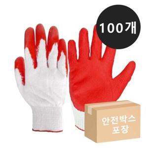 포장) 동원 반코팅 안전장갑 동원장갑 빨간목장갑 면장갑 목장갑 송원베스트 빨강장갑X100개(안전박스