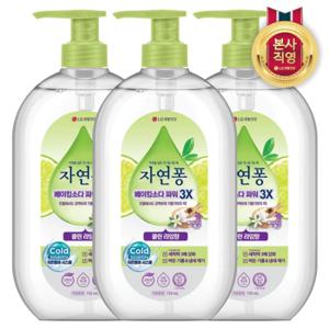 [퐁퐁]자연퐁 베이킹소다파워 3X 클린 라임향 용기 735ML x 3개
