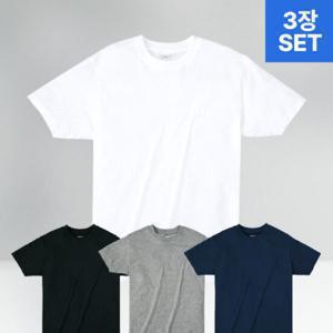 [3장세트] 소프트코튼 남녀공용 30수 라운드 면 반팔 티셔츠(U6QPST28)