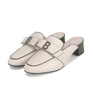 [바바라]BABARA 양가죽 B장식 배색 여성블로퍼 4cm_BBG251