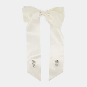 시몬로샤 플라워 보우 화이트 헤어핀 BOW5 0906-1530