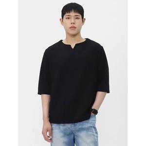 [빌리버스] 남성 7부 티셔츠 트임넥 베이직 기본티 BCM024