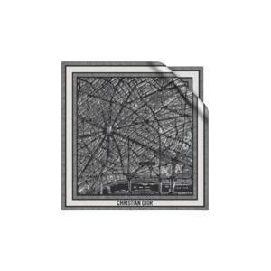 디올 플랜 드 파리 90 스퀘어 스카프 실크 트윌 블랙 화이트 32PAR090I600-C980