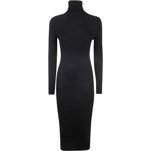 패로슈 포스홀 온 백 리브드 터틀넥 미디 원피스 D550854ROMY 0