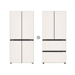 LG 디오스 오브제 냉장고+김치냉장고 Fit & Max SET 트윈패키지 R984GBB012 (베이지+베이지)