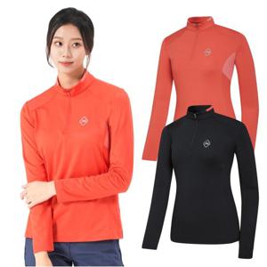 콜핑 여성 가을 멜란지 긴팔 집업 티셔츠