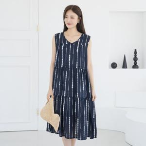 엄마옷 마담4060 스퀘어나염나시원피스 여름원피스 -ZOP2506007-