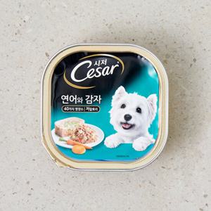 시저 연어와 감자 캔 100g 강아지 사료