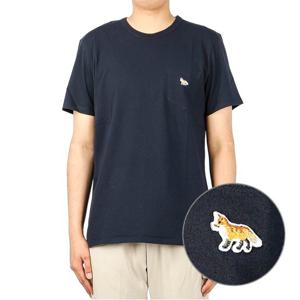 [메종키츠네] (GM00116KJ0008 NAVY) 남성 프로파일 폭스 반팔 티