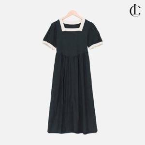 엘케이트 여성 원피스 린넨 시원한 반팔 여름 스퀘어넥 롱치마 드레스 LDOR002
