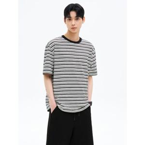 (425542LC95) [에잇세컨즈] 멀티 스트라이프 티셔츠  블랙