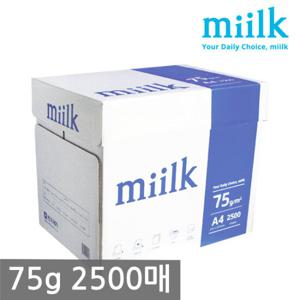 한국제지 밀크(miilk) A4 복사용지(A4용지) 75g 2500매 1BOX