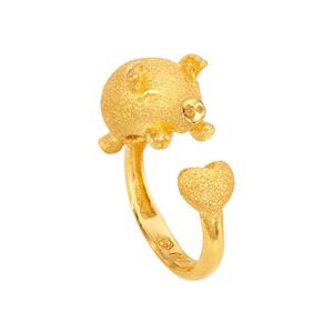 골드피아  24k 순금 하트 복돼지 돌반지 3.75g