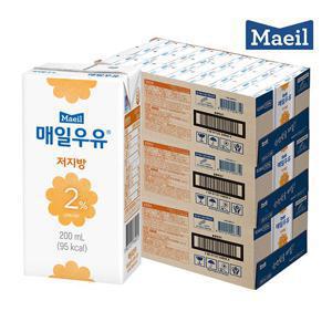 [매일우유] 매일 멸균우유 저지방우유 2% 200ML 72팩 흰우유