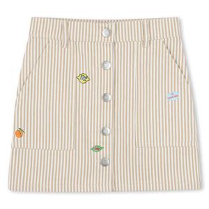 [겐조키즈][FRUITS STICKERS] 베이지 스트라이스 스냅 스커트 Z255AGS312