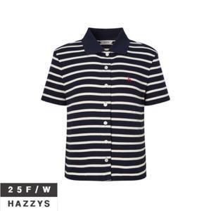헤지스여성 HSTS5C702 스트라이프 면 반팔카라티셔츠