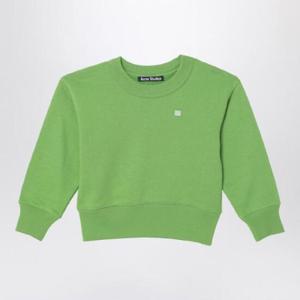 ACNE STUDIOS 작은 로고 패치가 달린 녹색 스웨트셔츠 DI0022CO/XH_ACNE-DOB