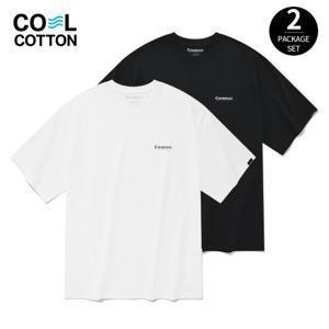 [커버낫] [TAG가 49,000] [2PACK] 쿨 코튼 티셔츠 블랙+화이트