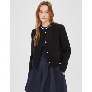 질스튜어트 뉴욕 여성 24FW 블랙 단색 울혼방 트위드자켓 WJJA4D230BK